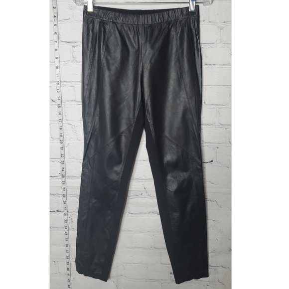 Lafayette 148 New York Leather Front Trousers